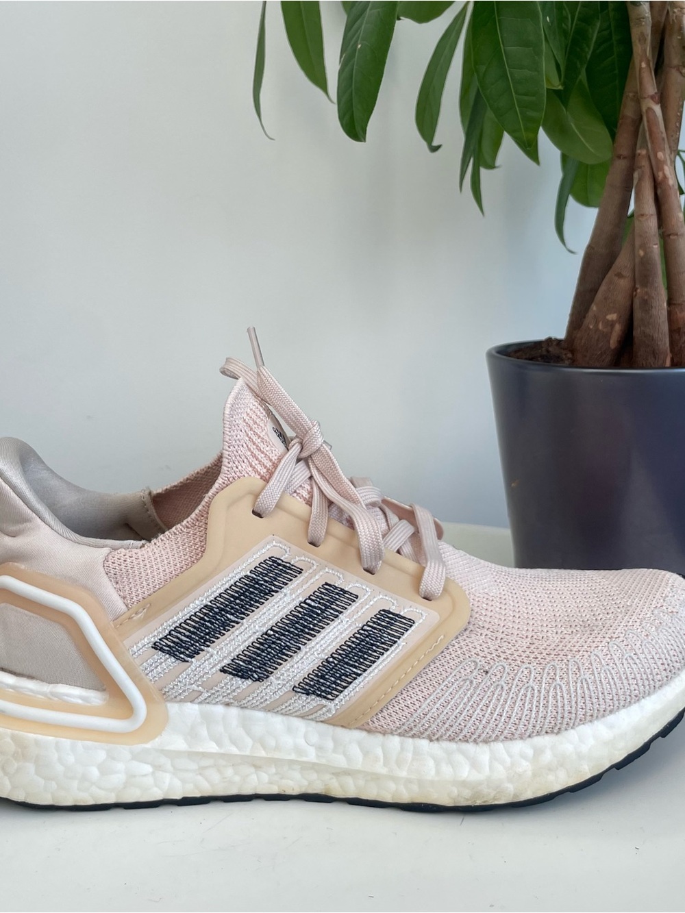 Women Size 9 Adidas Ultraboost 20 Parley Beige Pink Running Shoes